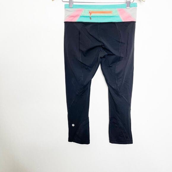 Lululemon Run: Inspire Crop II Black Quilt Spring13 12 luxtreme womens US 6 - Picture 3 of 4